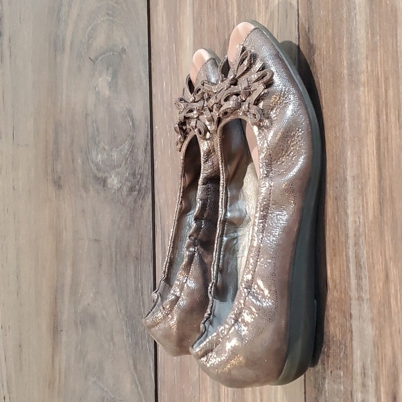 The FLEXX Womens Comfort Metallic wedge shoes Loafer sz 7 - Picture 2 of 10